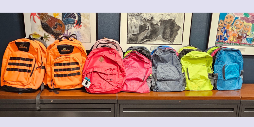 Colored backpacks